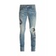 Replica AMIRI GLITTER SNAKE BROKEN JEAN CLASSIC INDIGO/WHITE #48727